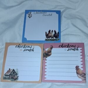 Chicken Scratch Notepad Set 3/ BUNDLE ONLY 2 Or More Items To Purchase